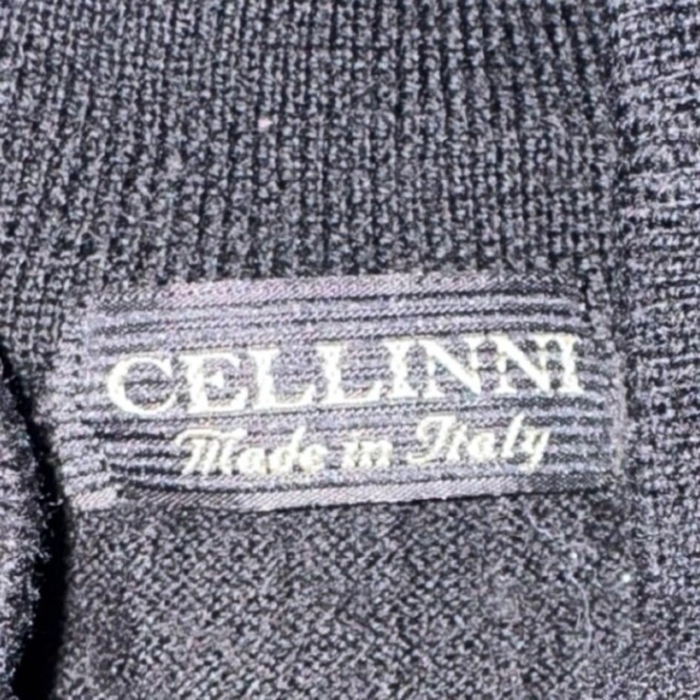 Cellini Merino Wool Sweater Men XL Black‎ Crewneck Made in Italy RN 45672